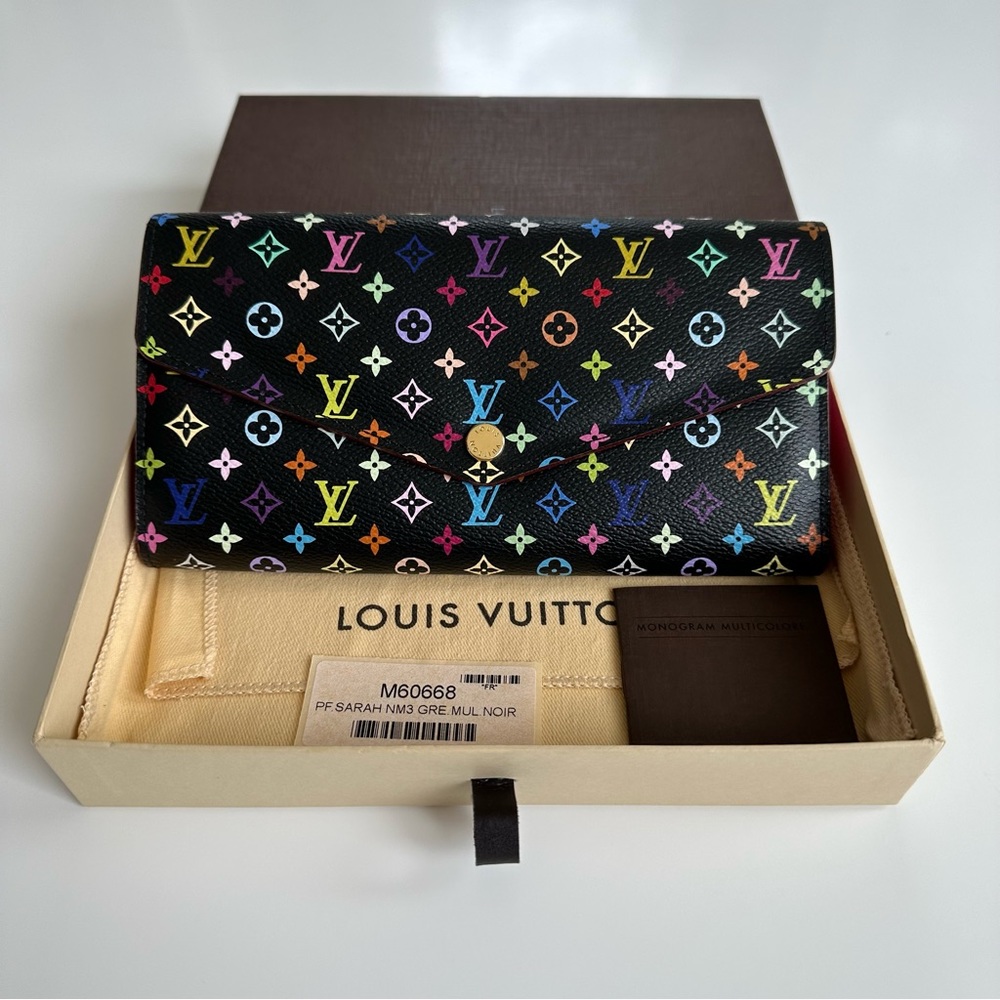 Louis Vuitton Monogram Multicolor Sarah Wallet Black Grenade